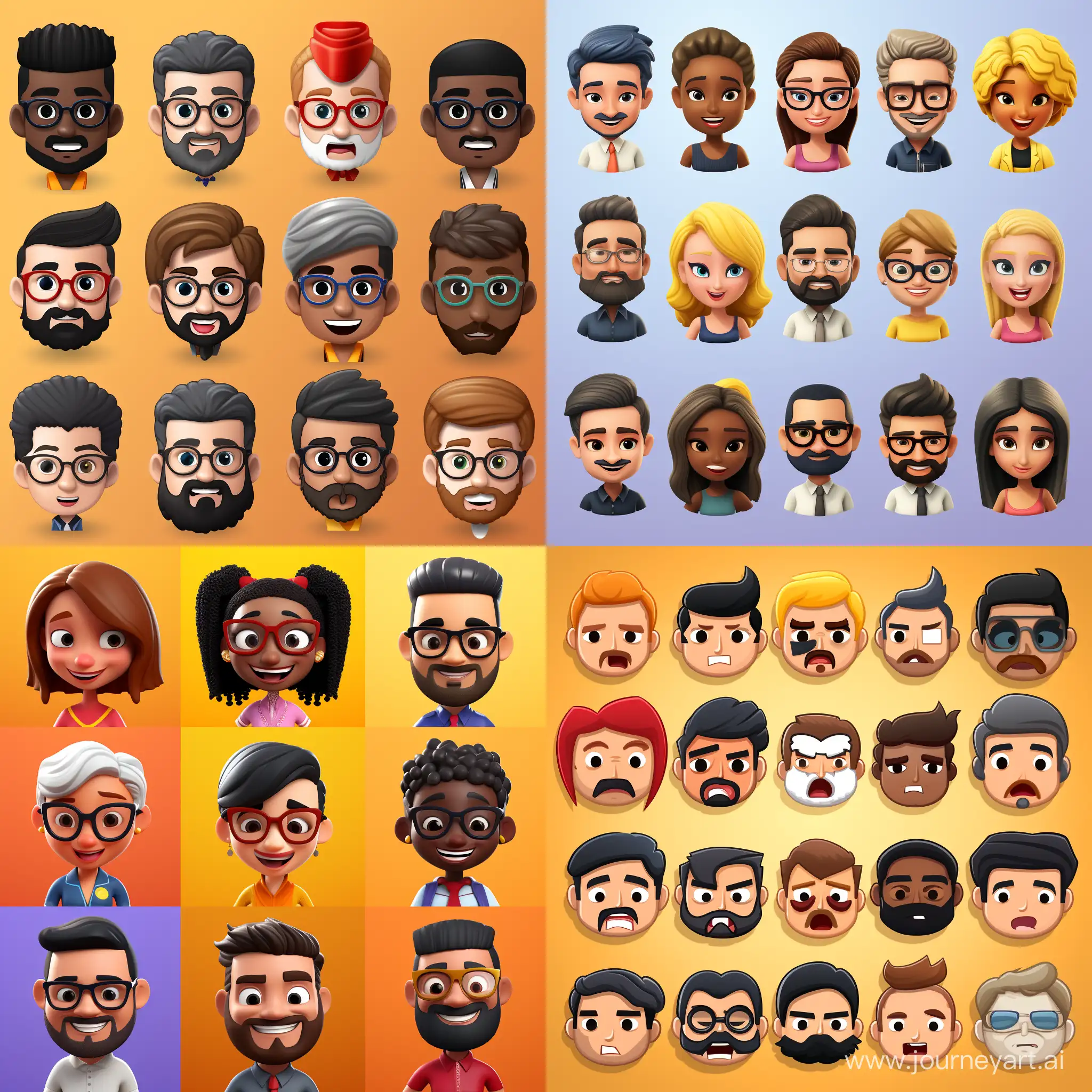 Custom-Emoji-Pack-Creation-Diverse-Character-Expressions-in-11-Aspect-Ratio