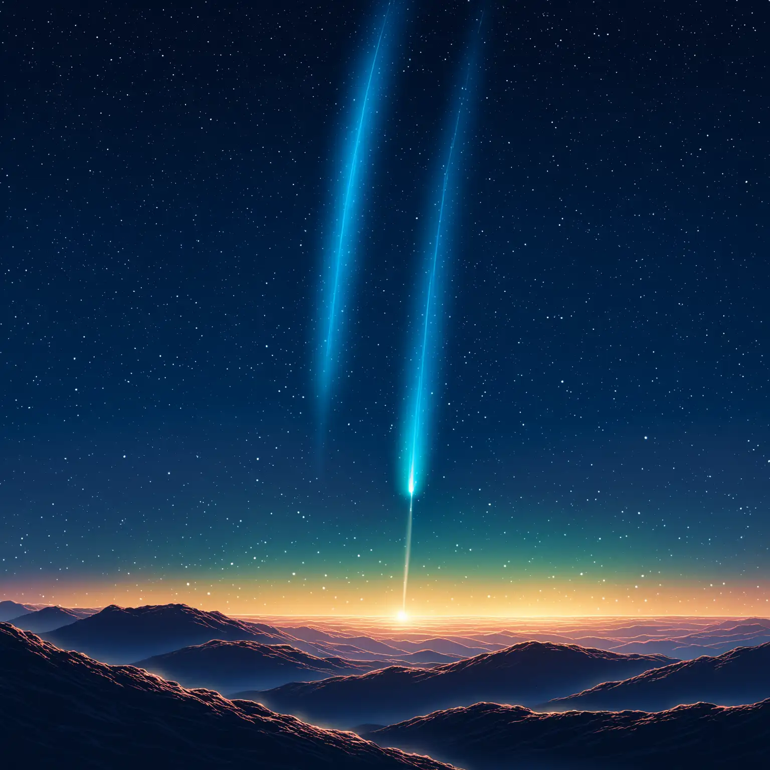 Celestial Comet Streaking Across the Night Sky