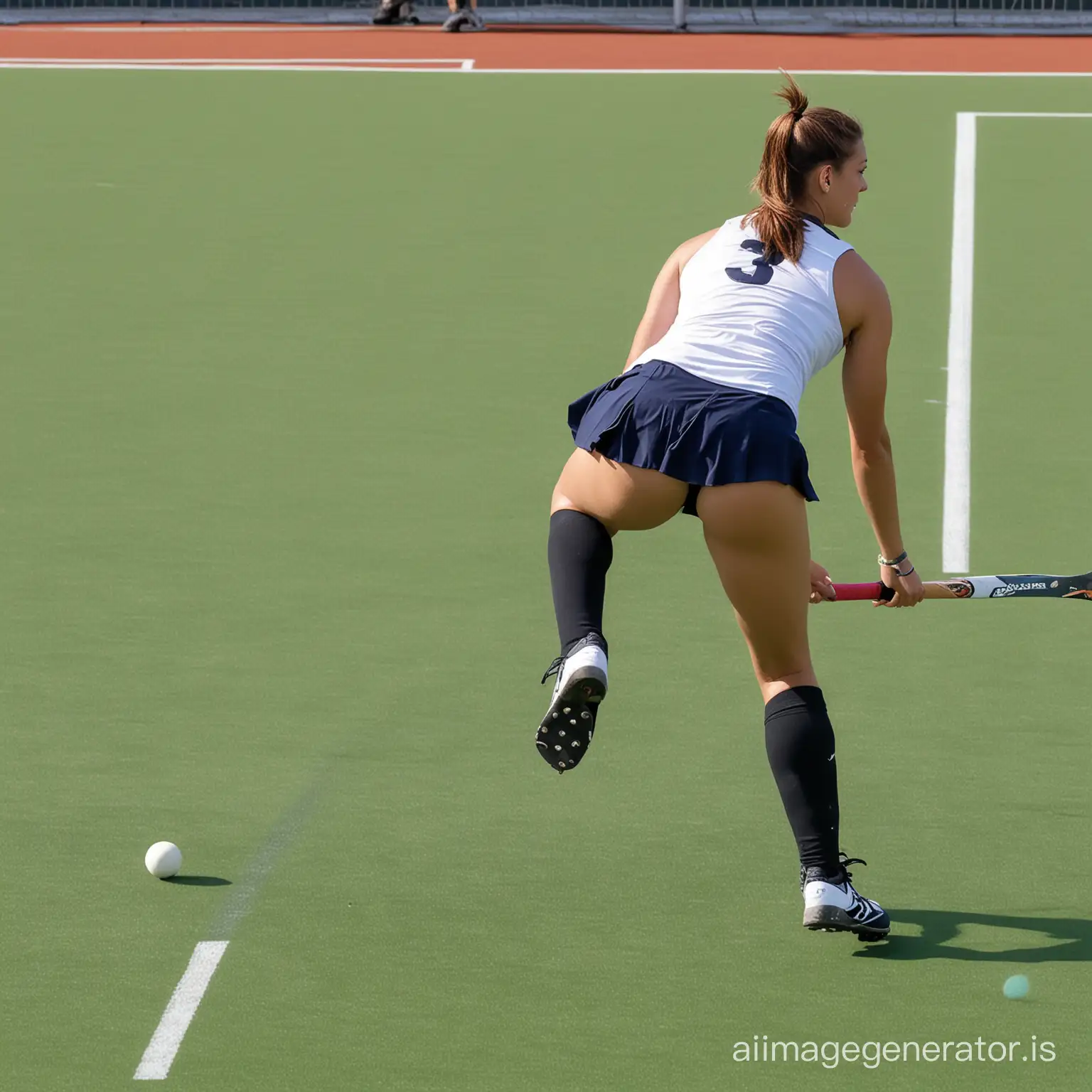 Womens-Field-Hockey-Team-in-Short-Skirts-Playing-on-the-Field