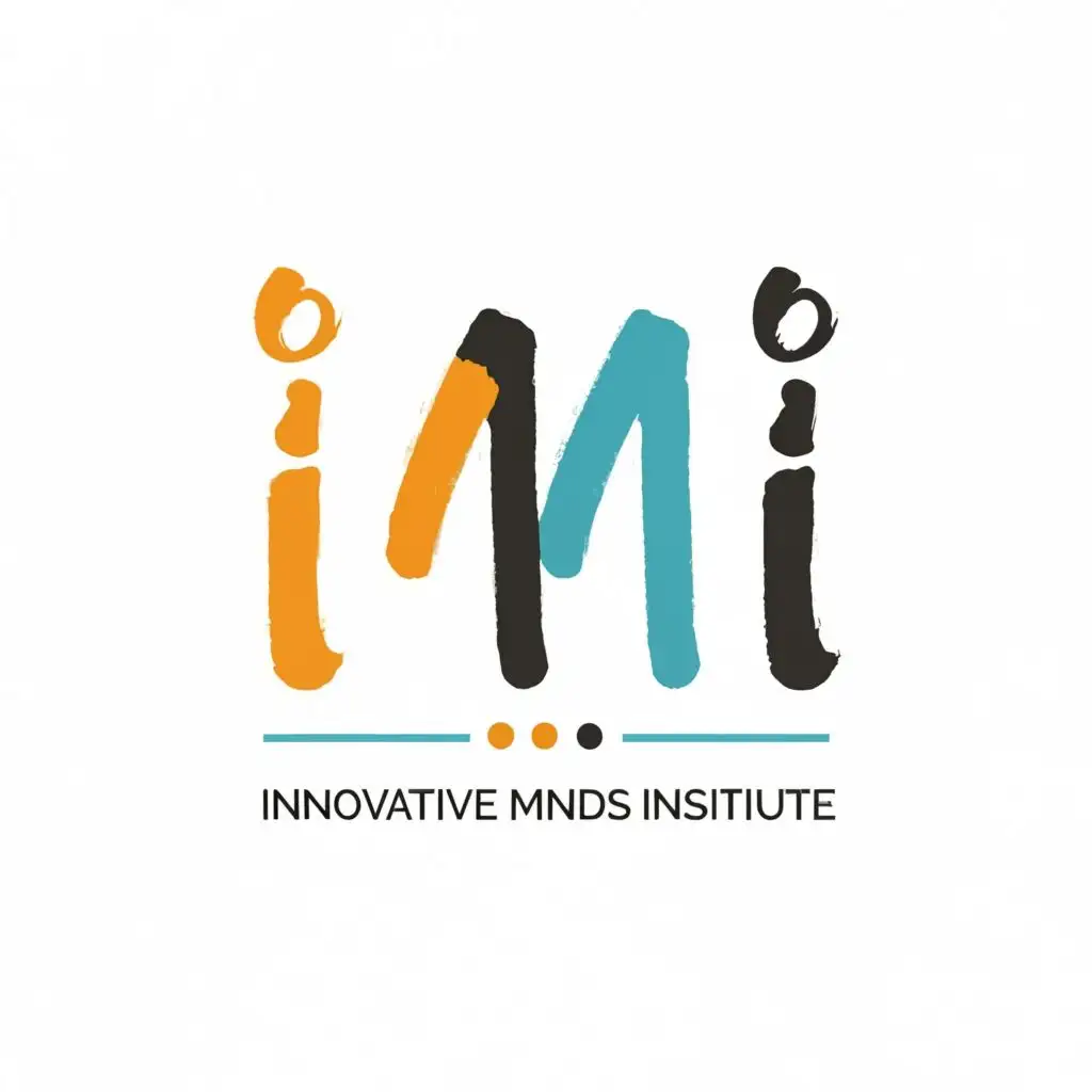 logo, I M I, with the text "Innovative Minds Institute", typography, be used in Education industry