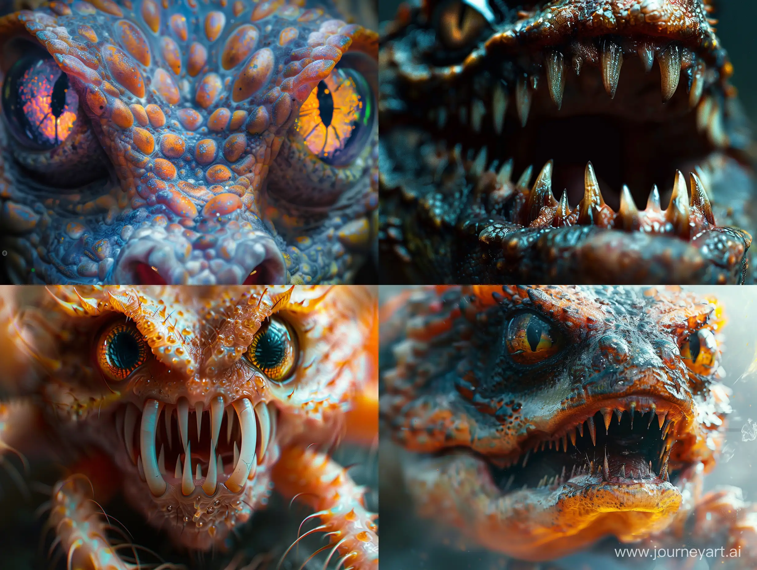 Colorful-Fashion-Shoot-Dramatic-CloseUp-of-Evil-Monster-with-Dynamic-Lighting