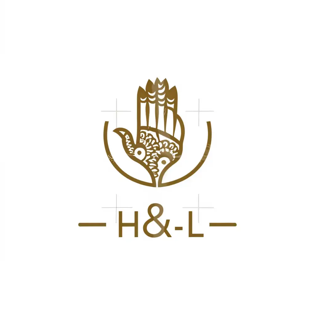 a logo design,with the text "H&l", main symbol:Mahendi hand,Moderate,be used in Beauty Spa industry,clear background