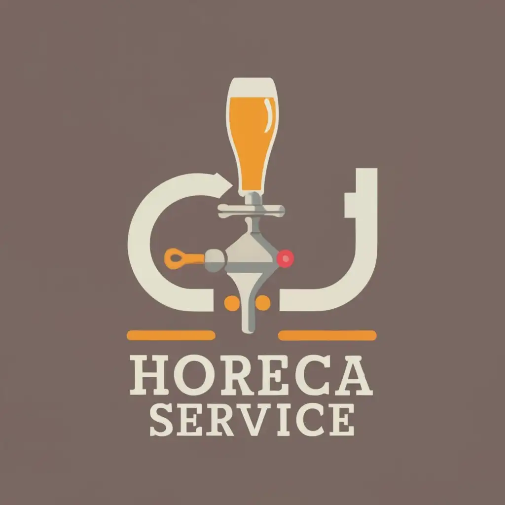 logo, Beer tap, vibrant, minimalistic, professional, with the text "GJ Horeca Service", typography, be used in Restaurant industry, More clear spelling of "Horeca Service", more colorful color scheme, Put a beerglass in the middle, more vibrant, slightly more streamlined
