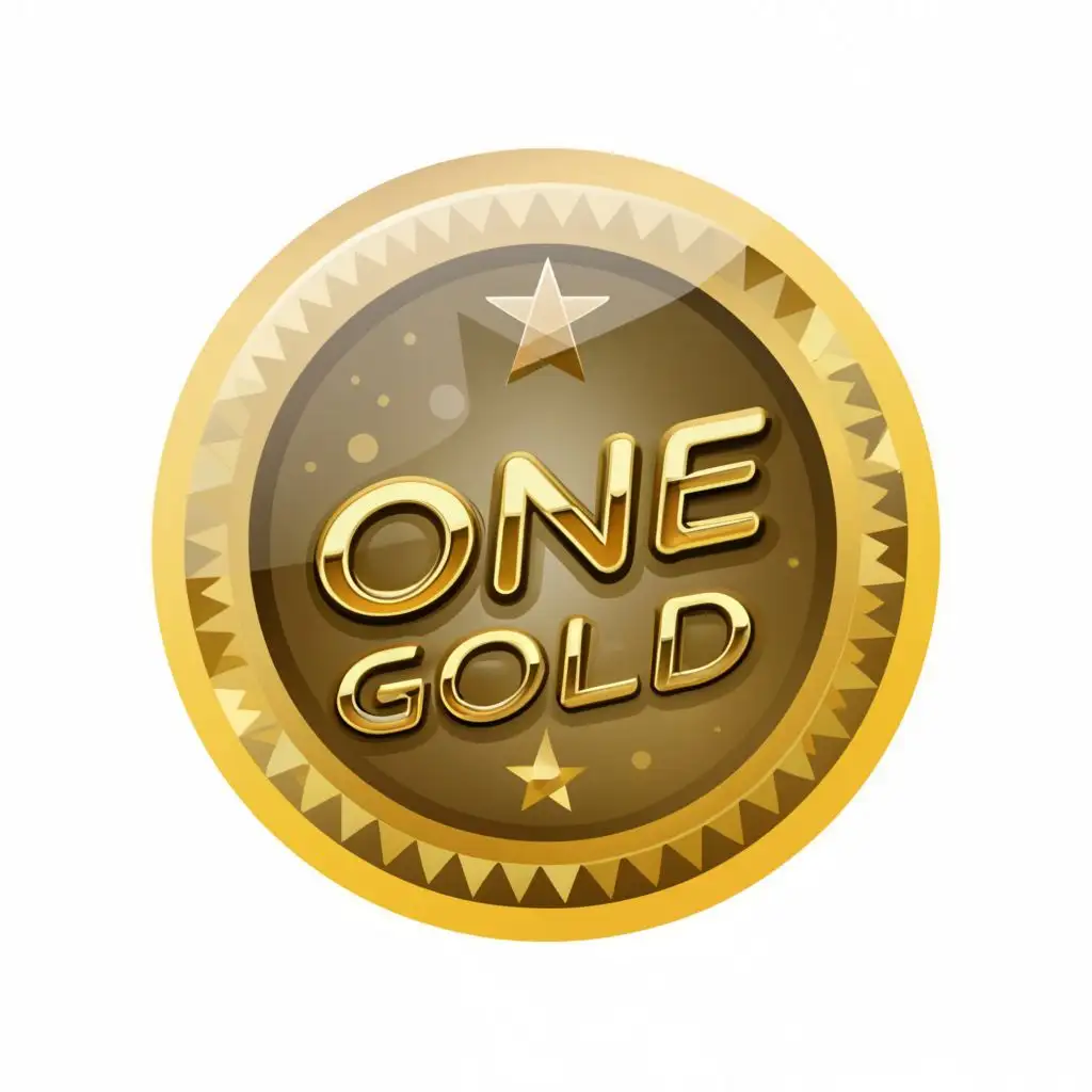 logo, gold coin, with the text "one gold", typography, be used in Technology industry