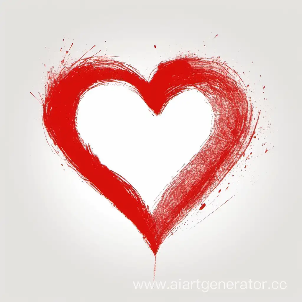 Vibrant-Red-Heart-Brush-Stroke-on-Clean-White-Background