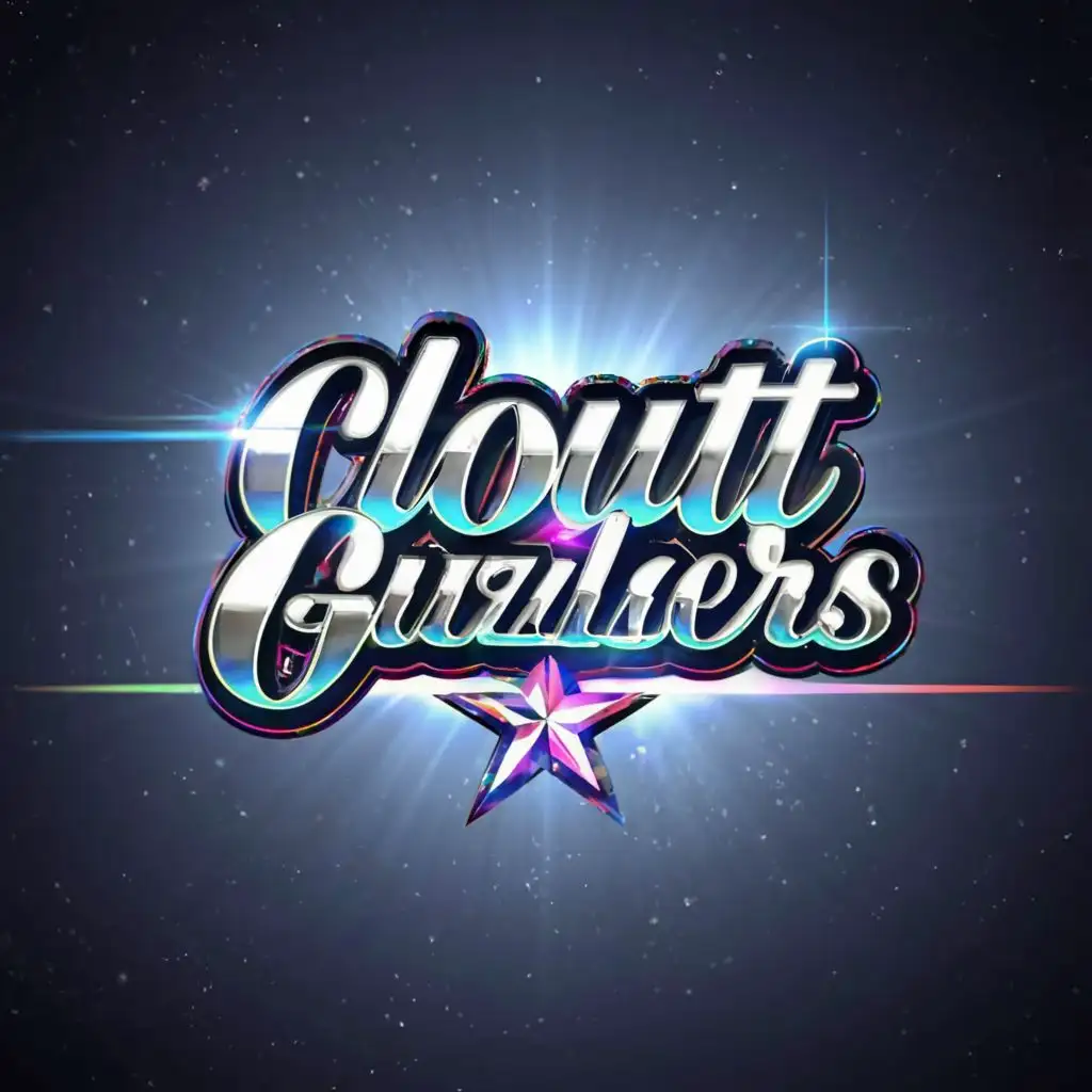 a logo design,with the text "Clout guzzlers", main symbol:Glossy text, shiny, sexy, modern,Moderate,be used in Entertainment industry,clear background