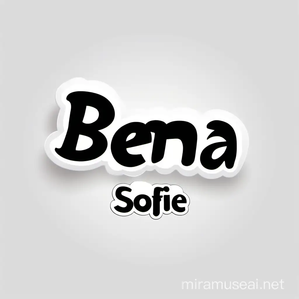 Bena Sofie Text in Gamehouse Style on White Background