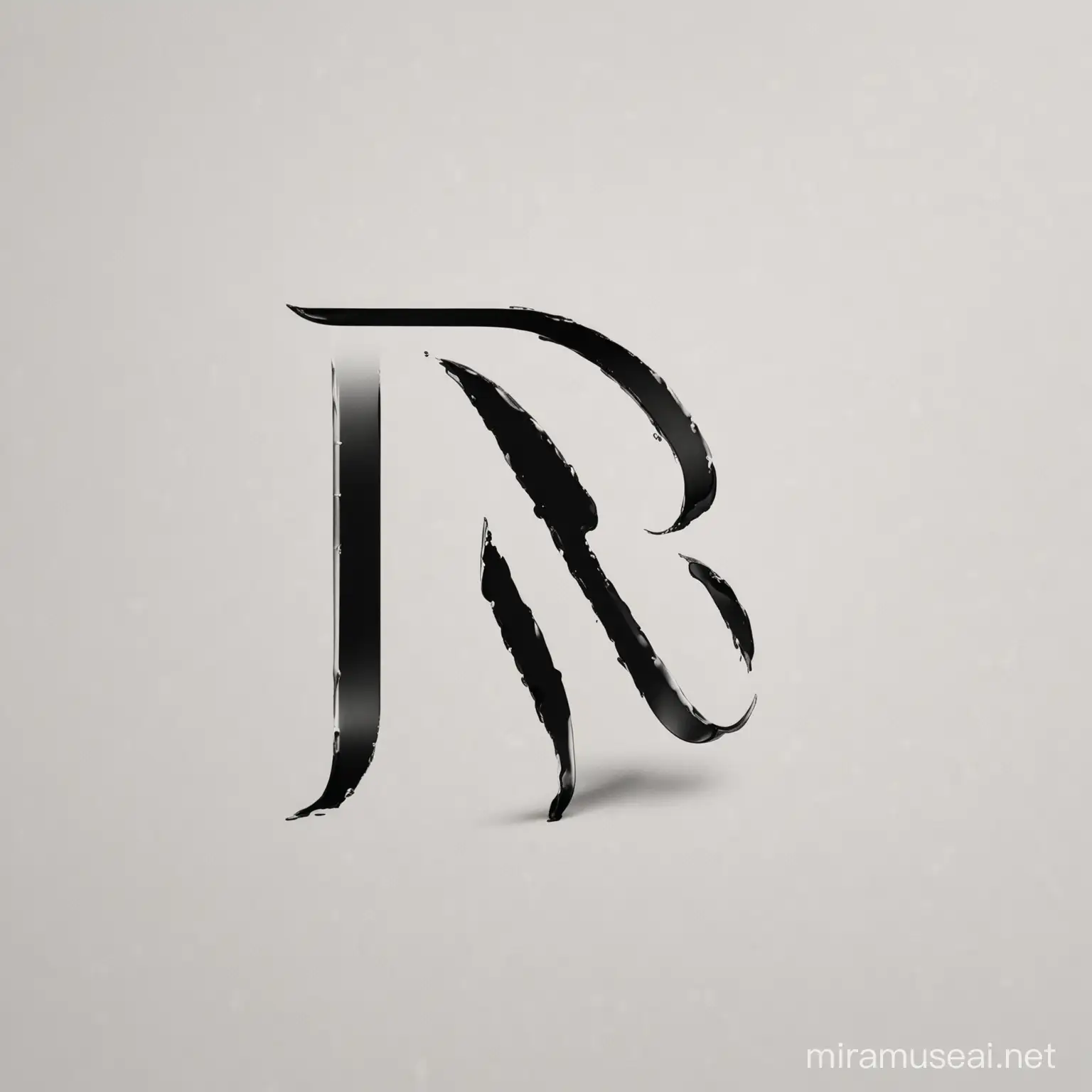 Logo with the letter "R" in one black font