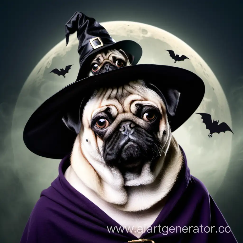 Enchanting-Witch-with-a-Pugs-Face-Casting-Magical-Spells