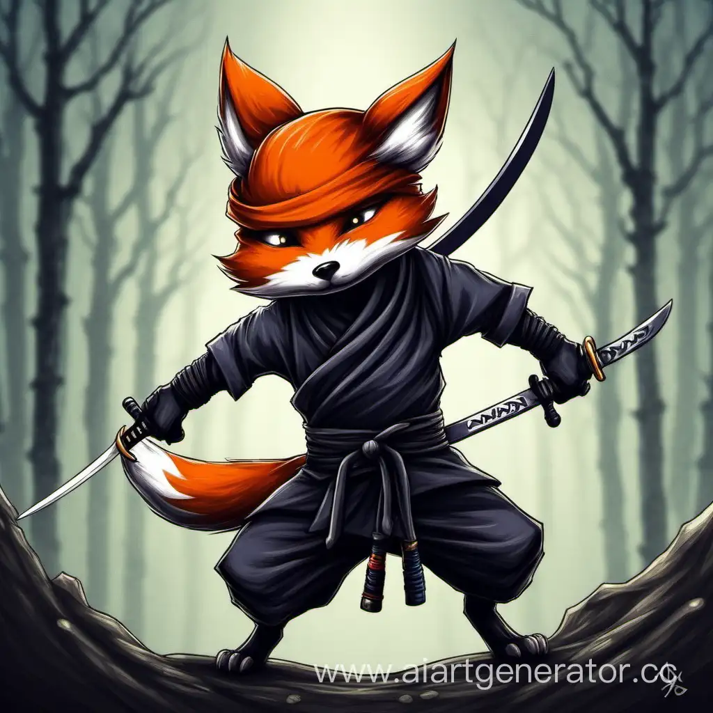 Stealthy-Ninja-Fox-in-Moonlit-Forest