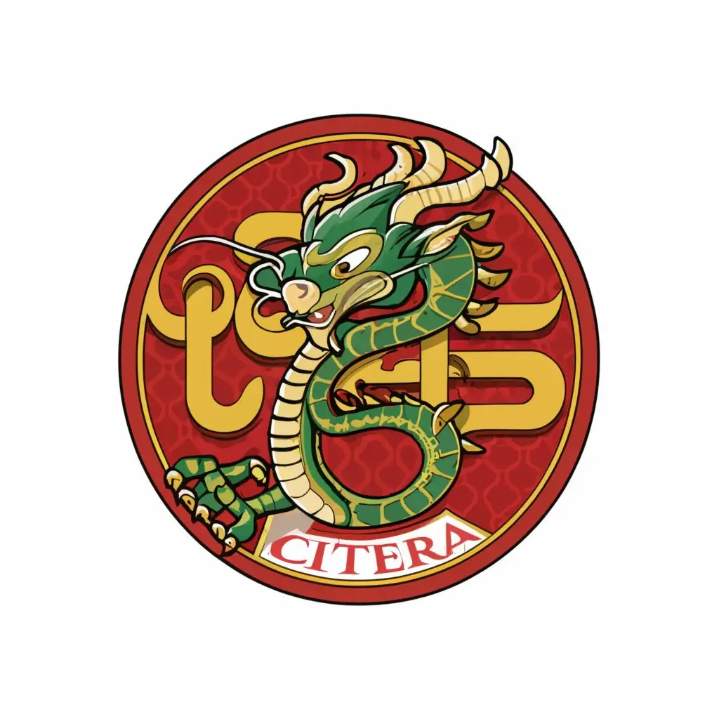 logo, chinese dragon, with the text "Painter CITERA", typography