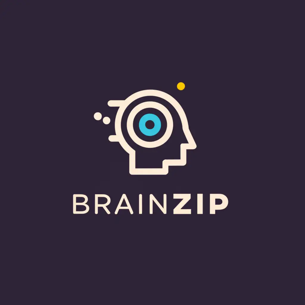 a logo design,with the text "BrainZip", main symbol:Brain, quiz,Moderate,be used in Internet industry,clear background