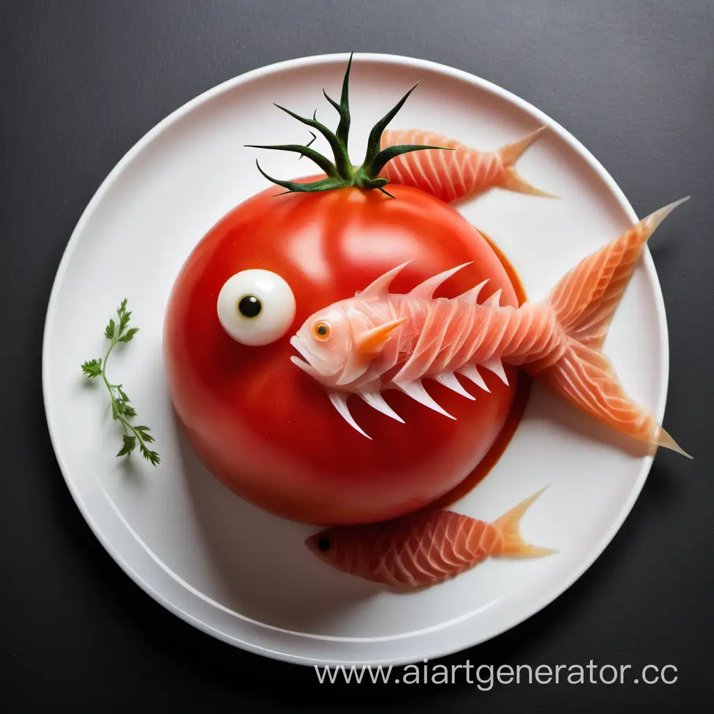 Vibrant-Tomato-with-Fish-Fins-Surrealistic-Fusion-of-Nature-and-Sea-Life