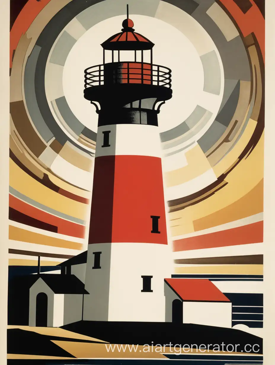 Dynamic-Constructivist-Poster-of-a-Lighthouse
