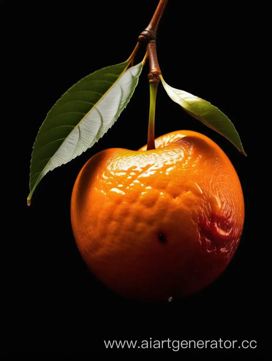 Vibrant-African-Cherry-Large-Orange-on-Striking-Black-Background