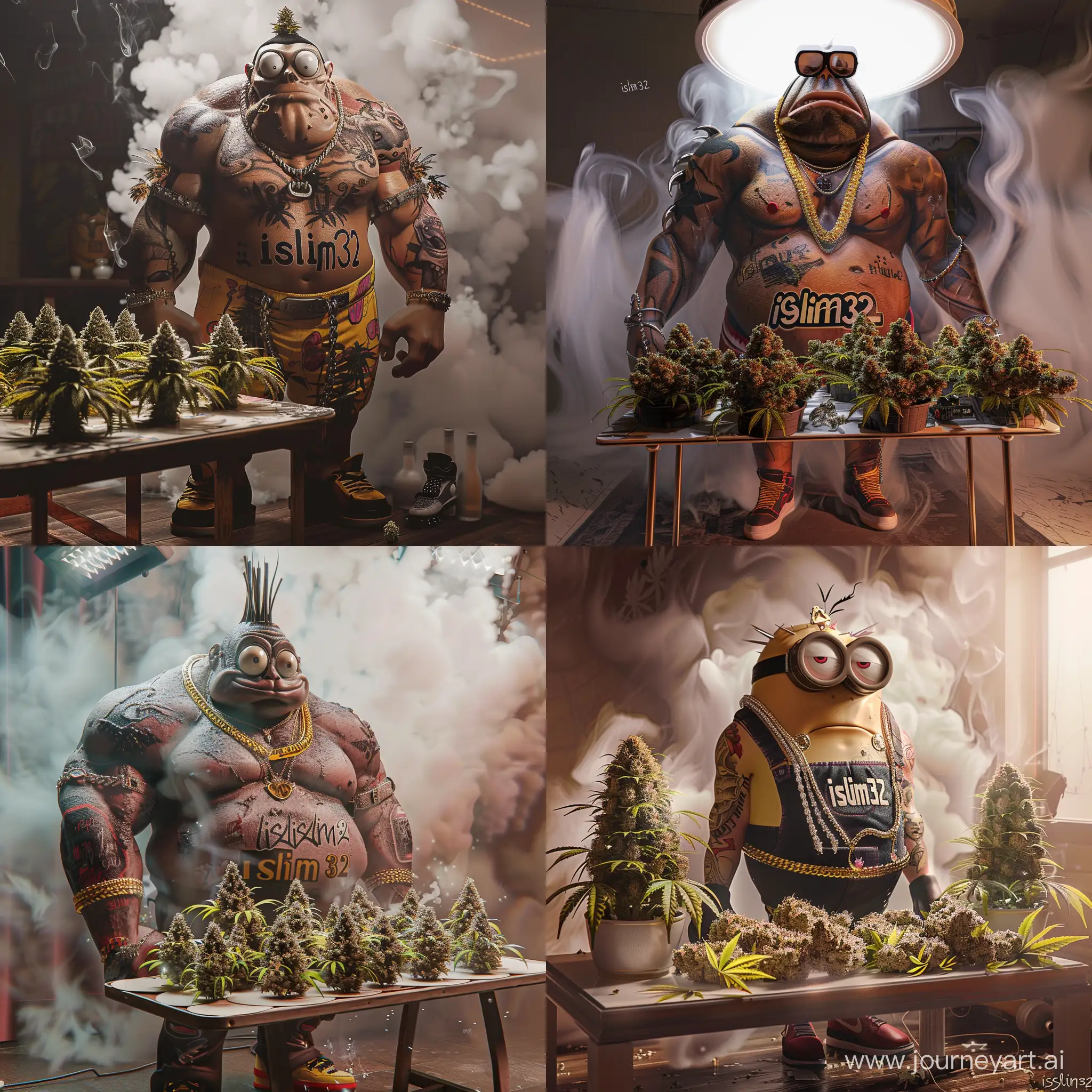 Muscular-Minion-in-Nike-Streetwear-Surrounded-by-Marijuana-Plants