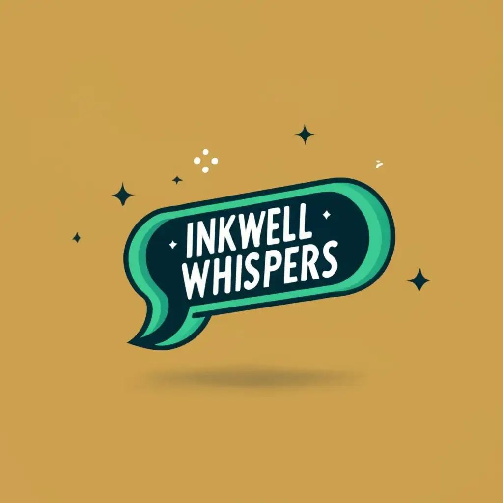 logo, stories, with the text "Inkwell Whispers", typography, be used in Entertainment industry