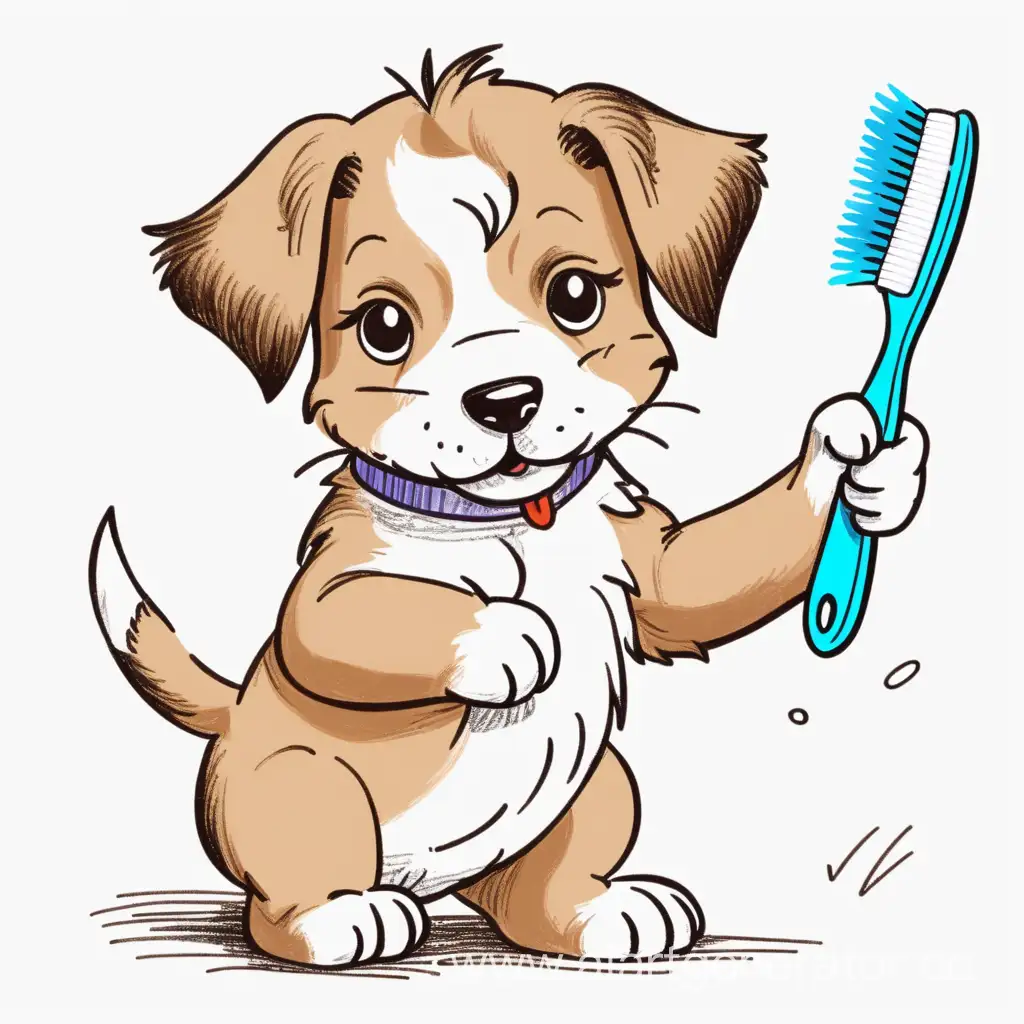 Adorable-Puppy-Holding-Oversized-Toothbrush-Cute-and-Playful-Illustration