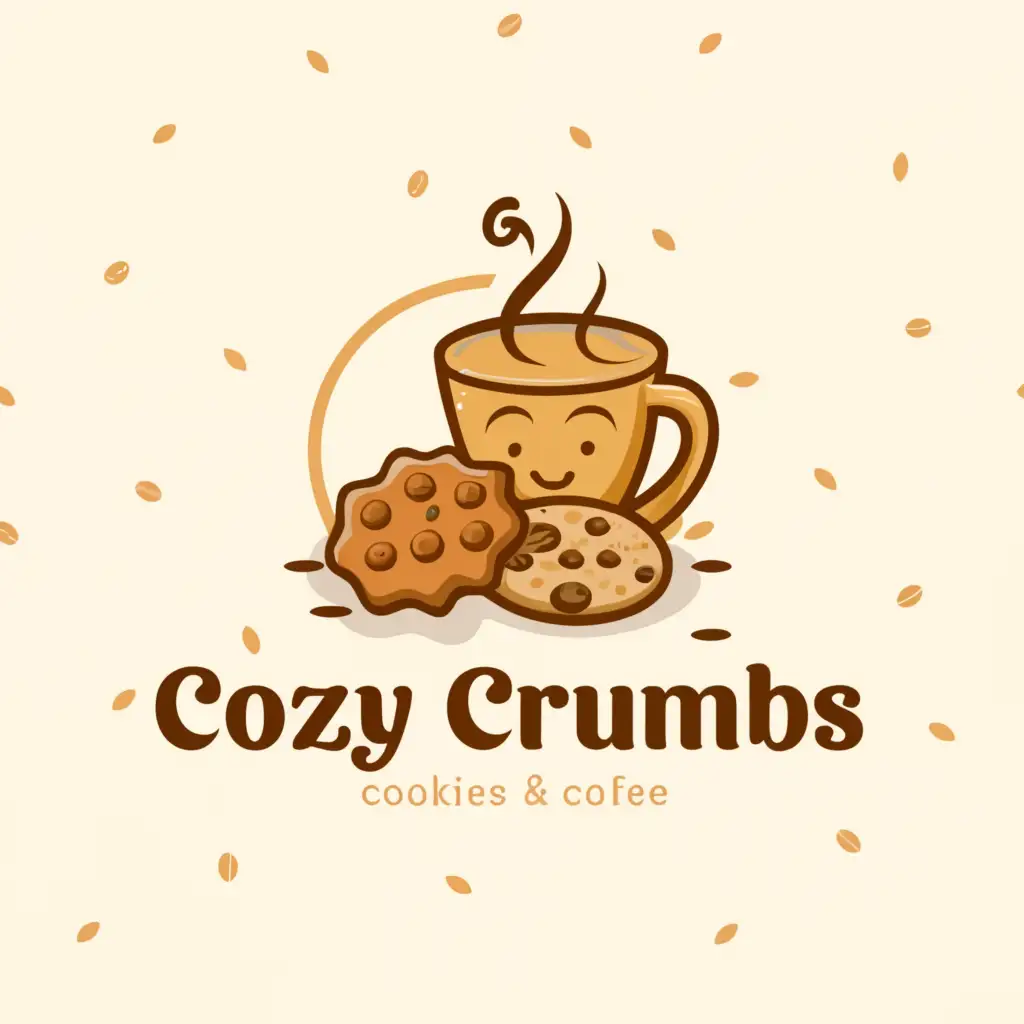 a logo design,with the text "Cozy Crumbs", main symbol:cookies and coffee,Moderate,be used in Restaurant industry,clear background