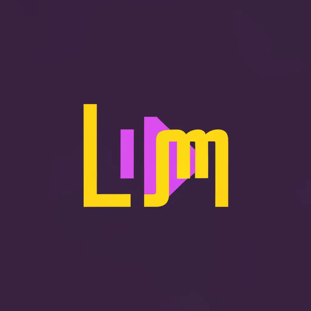a logo design,with the text "LIM", main symbol:Yellow and purple colors,Moderate,clear background