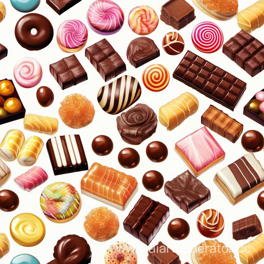 Assorted-Sweets-on-White-Background