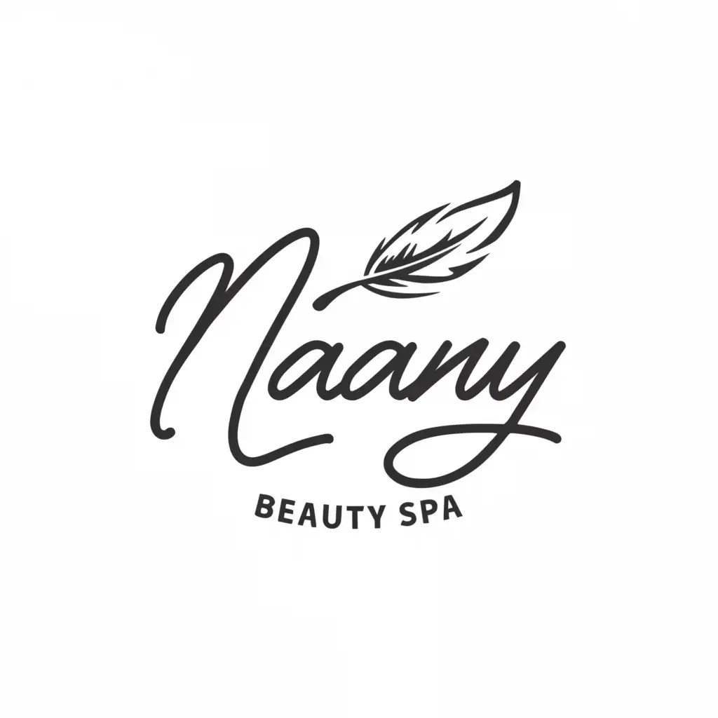 a logo design,with the text "Nany", main symbol:Feather,Moderate,be used in Beauty Spa industry,clear background