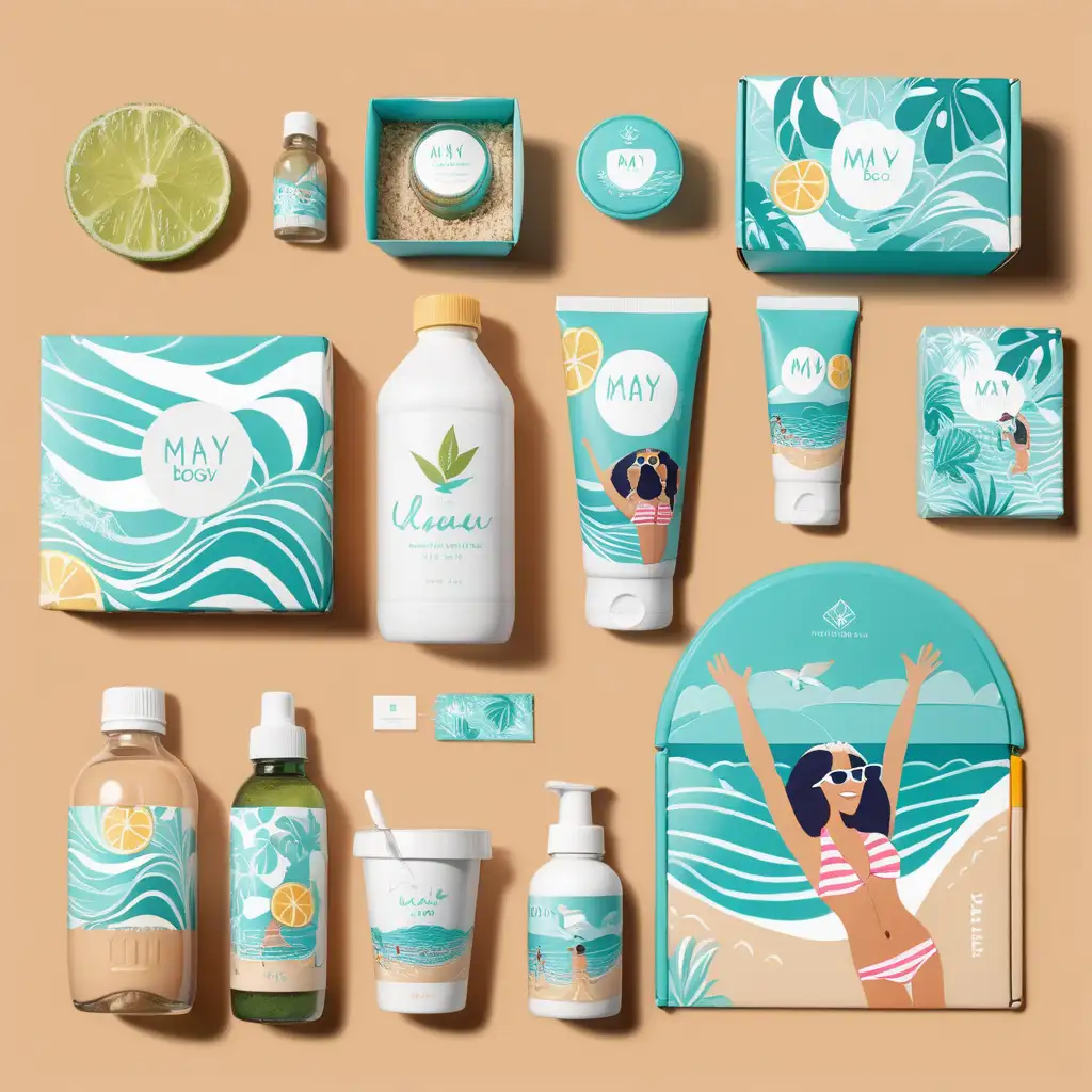 Euphoric Summer Vibes Abstract Print Beach Theme Illustration for May Box