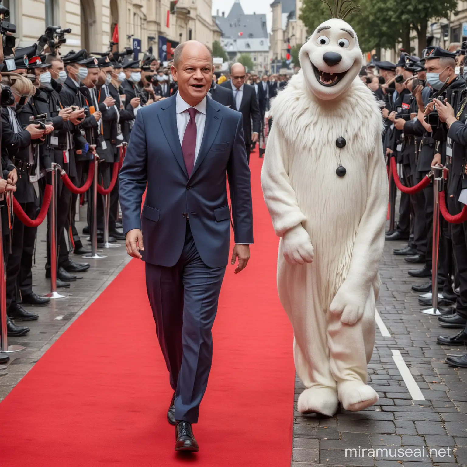 Olaf Scholz weiß nicht, wie ein roter Teppich funktioniert 