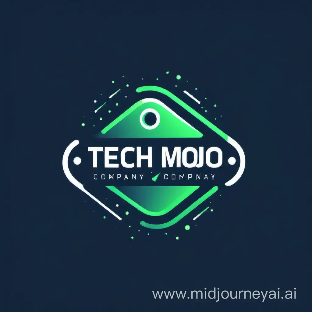 Tech Mojo Company Logo Design with Futuristic Tech Elements
