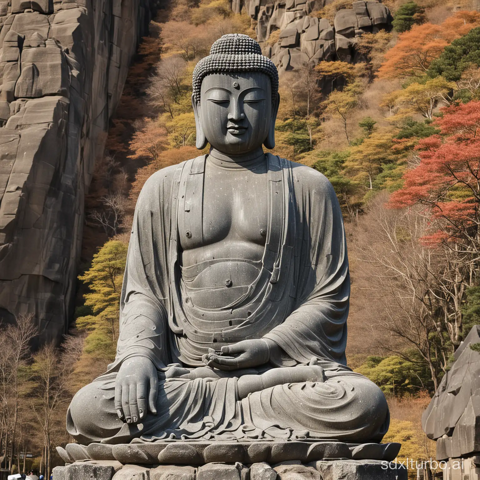 Serene-Mountain-Temple-with-Majestic-Great-Buddha-Statue