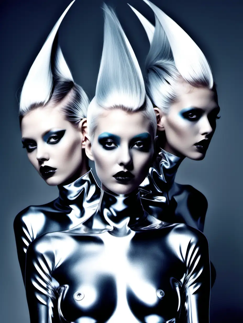 Extraterrestrial Extravaganza AvantGarde Metallic Silver Alien Hairdressing