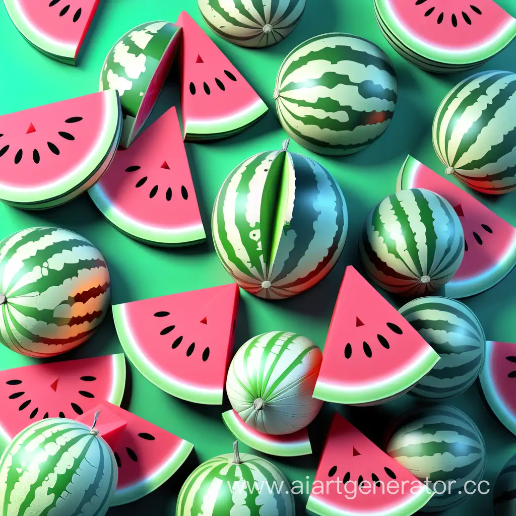 Colorful-Cryptocurrency-Watermelon-Slice-on-Abstract-Background