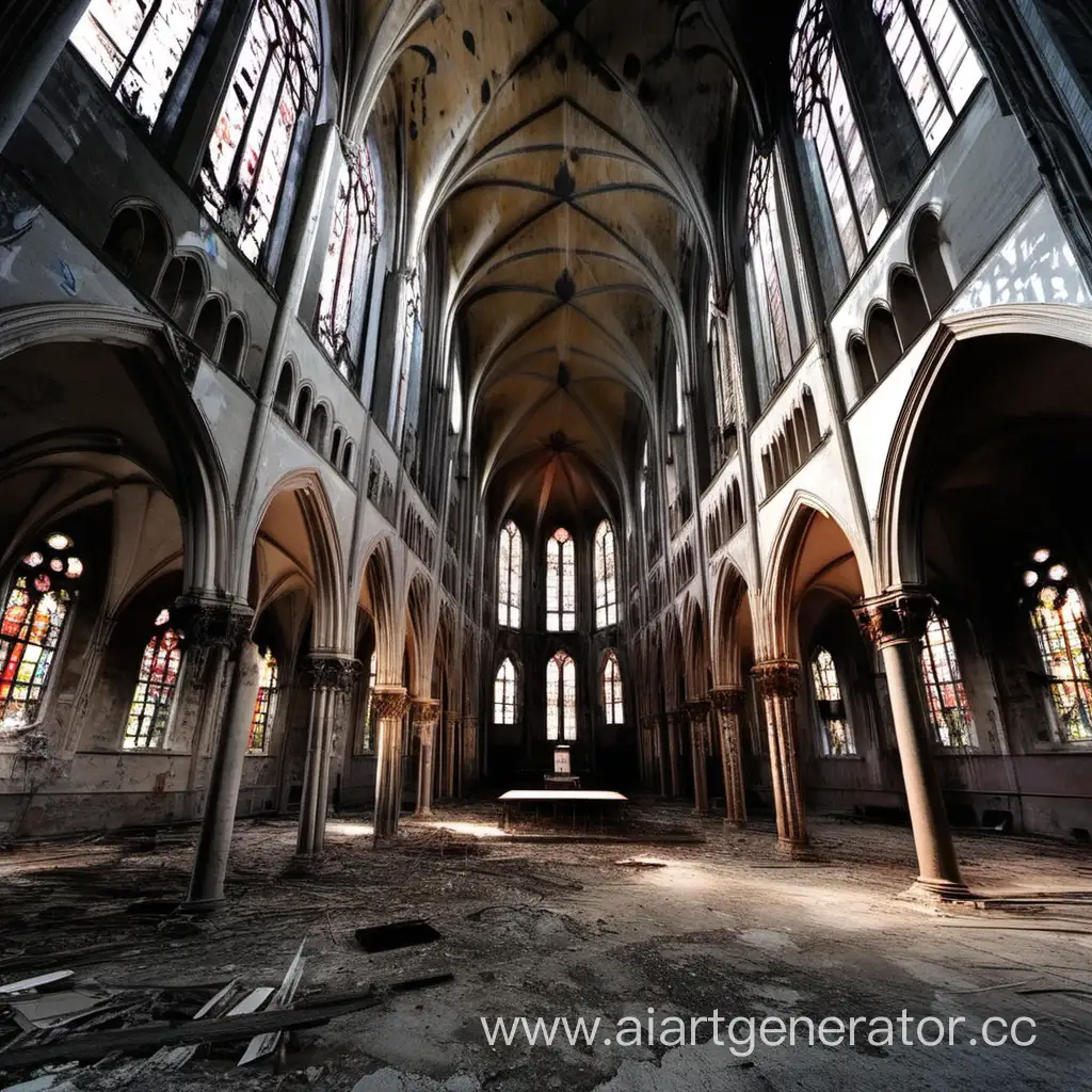 Внутренние помещение заброшенного собора где то в Германии.