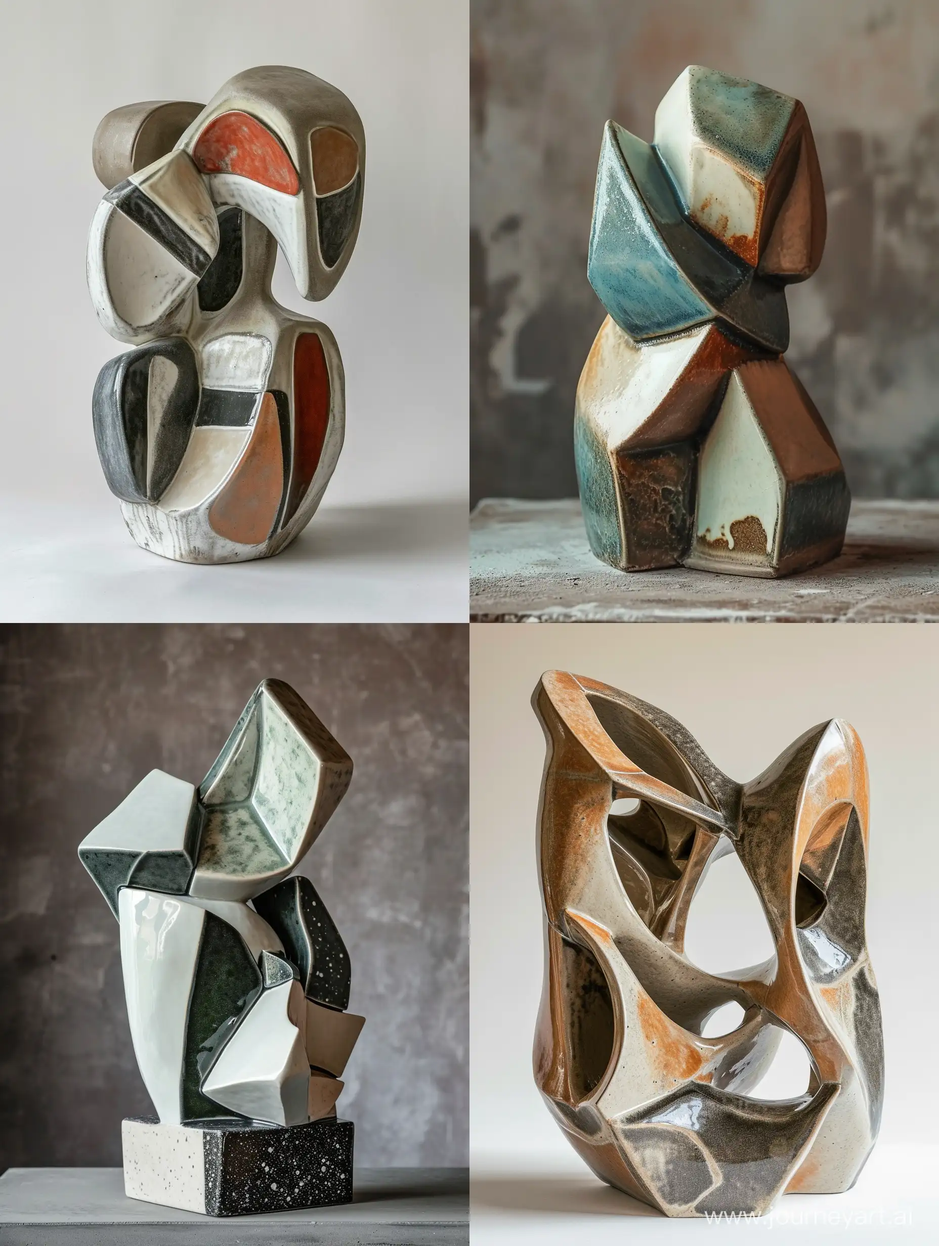 Abstract-Geometric-Ceramic-Sculpture-with-Muted-60s-Style-Elegance
