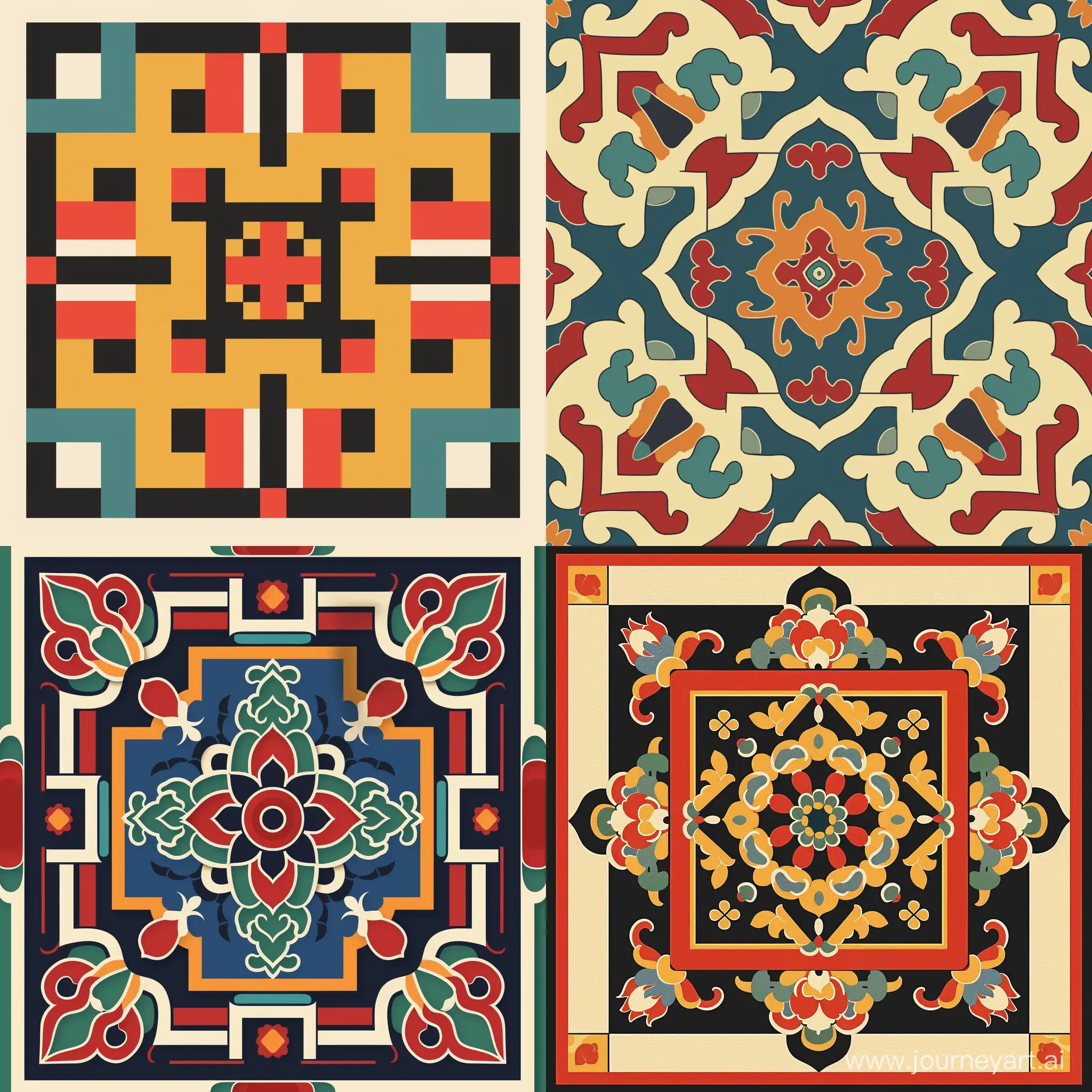 Create a minimalistic tibetial pattern