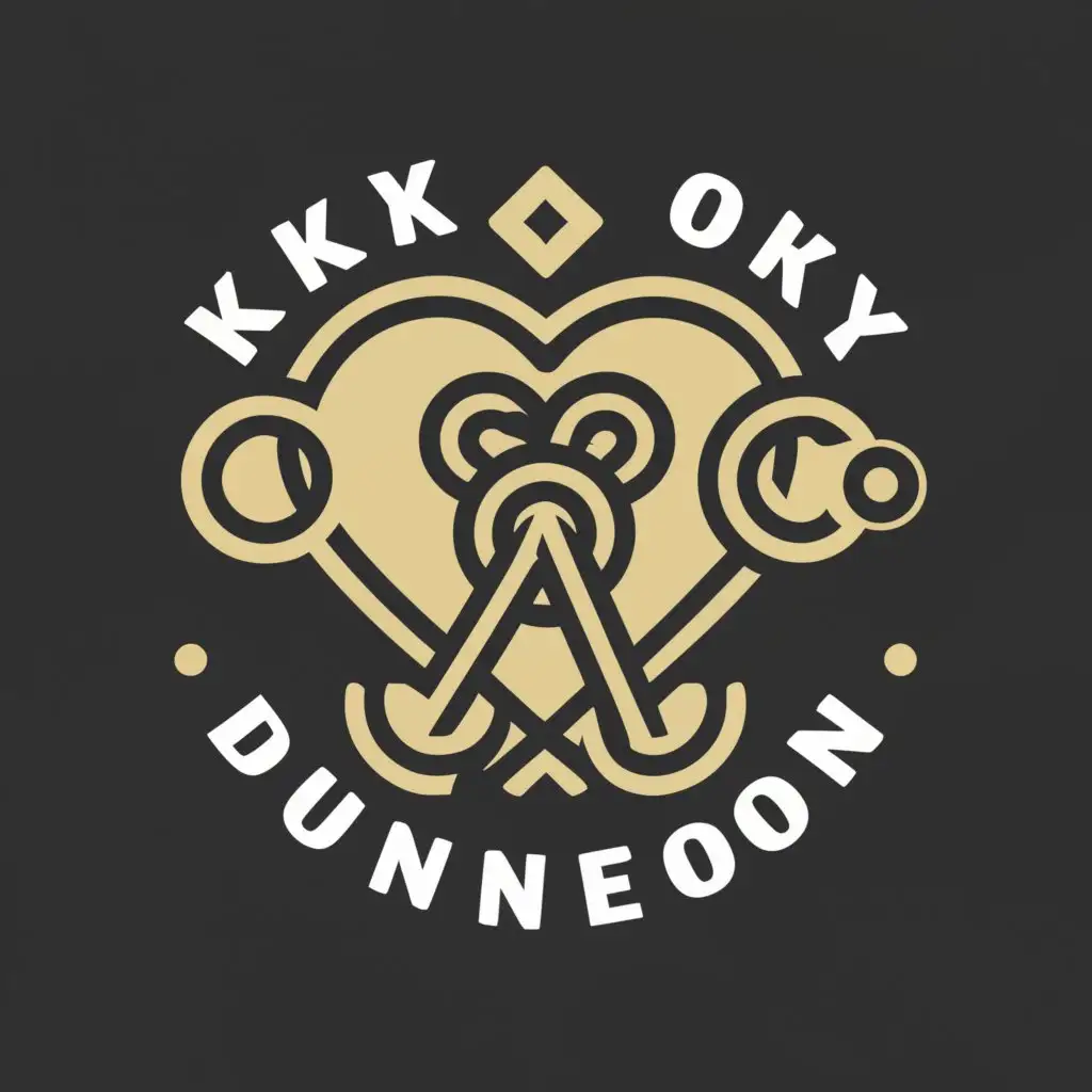 LOGO-Design-For-Kinky-Dungeon-Heart-Symbol-with-Collar-and-Chain-on-Clear-Background