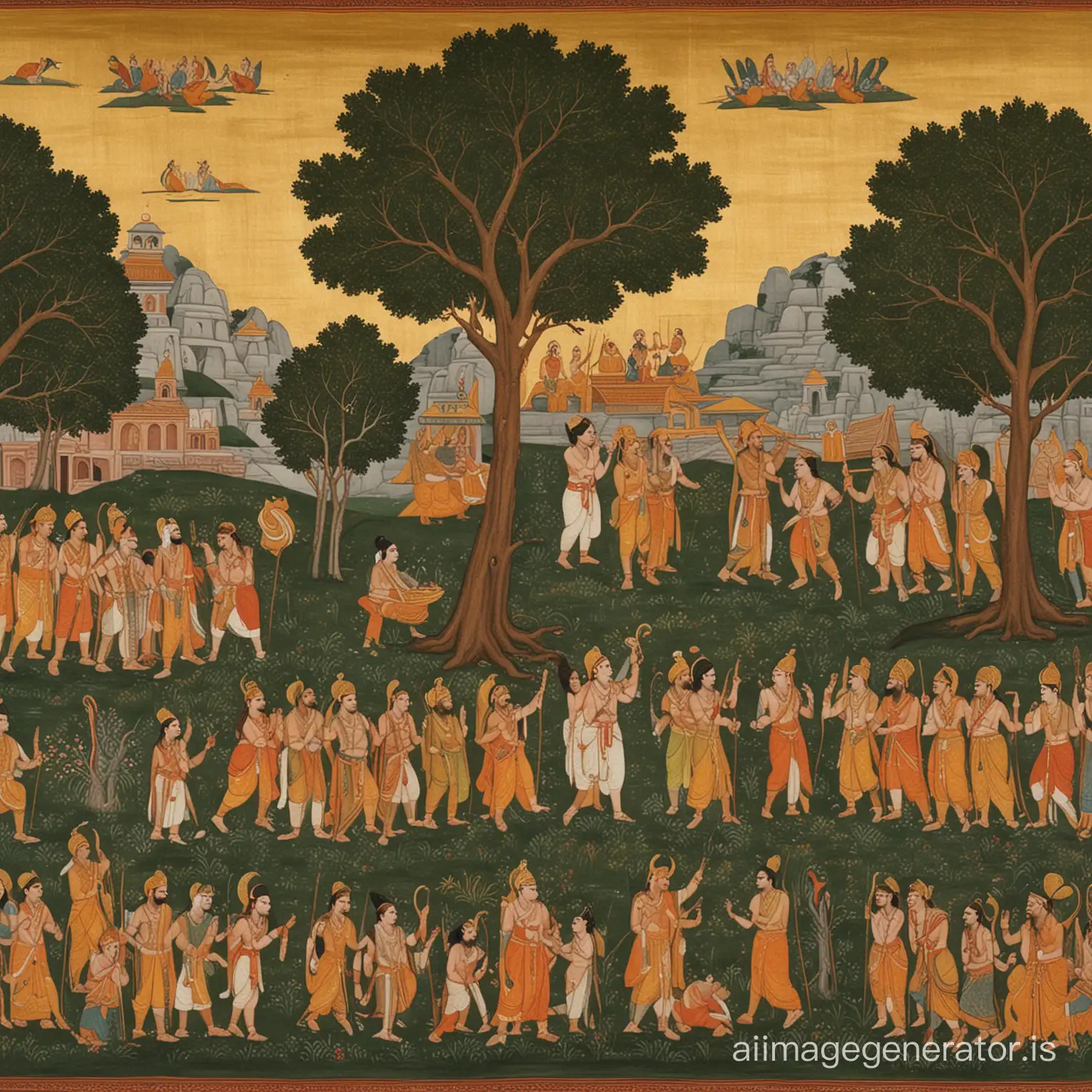 Scenes from the Raghukul dynasty of Lord Rama