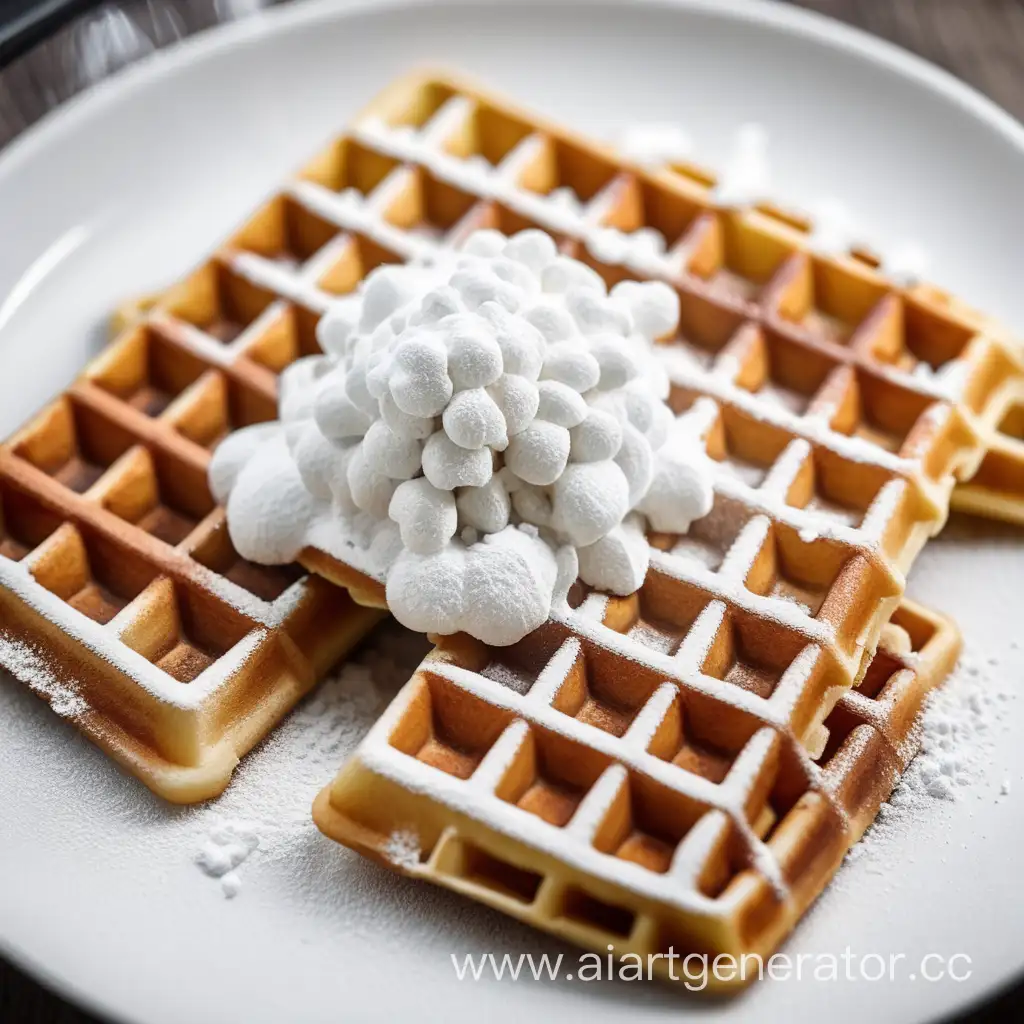 Delicious-Waffles-Dusted-with-White-Powder-for-a-Gourmet-Breakfast