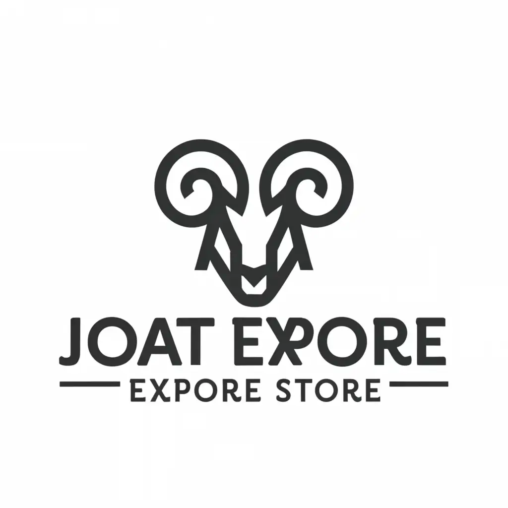 a logo design,with the text "JOAT EXPLORE STORE", main symbol:GOAT,Moderate,clear background