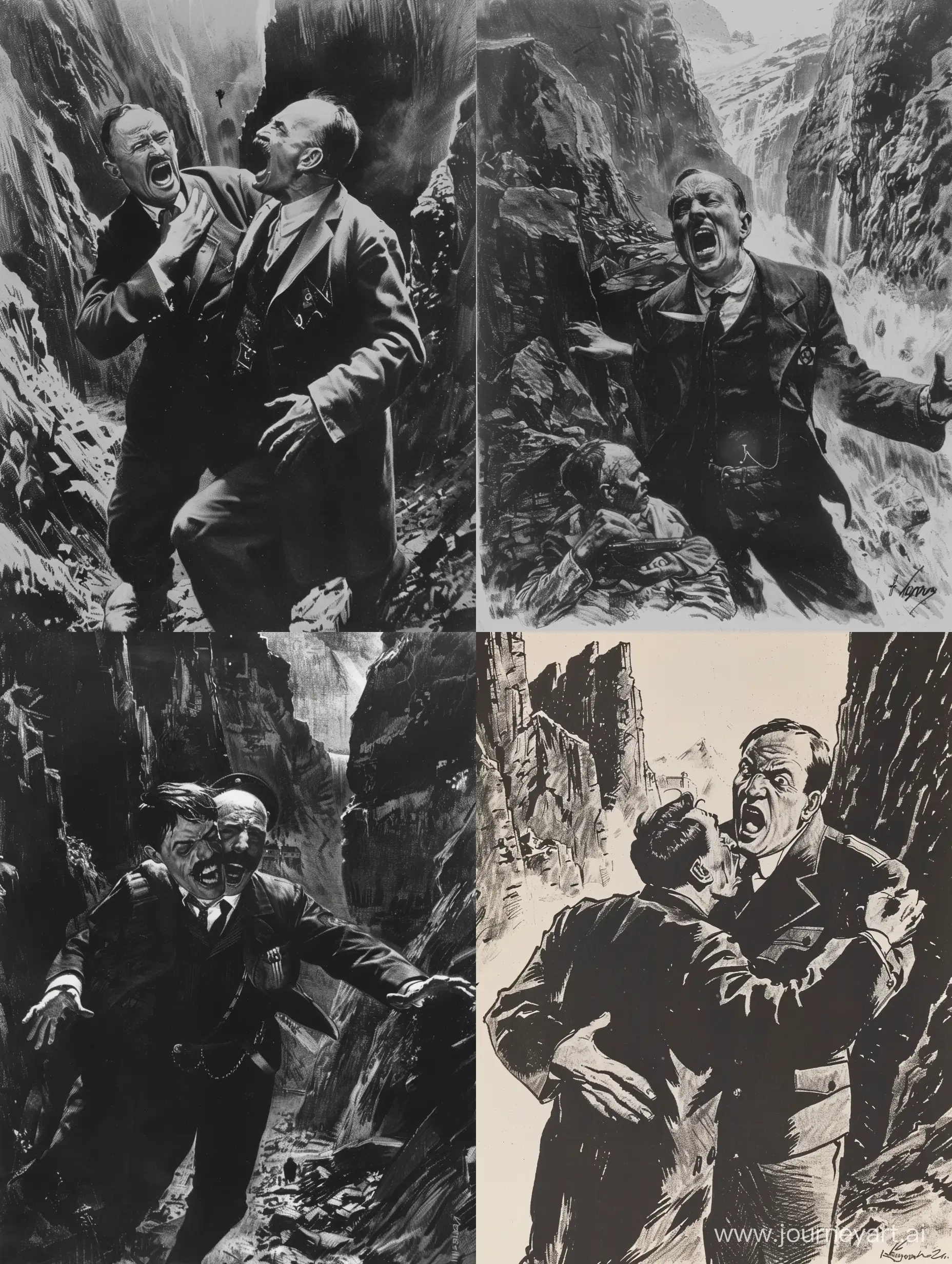 Nazi-Officer-Grasping-Jew-on-Cliff-Edge