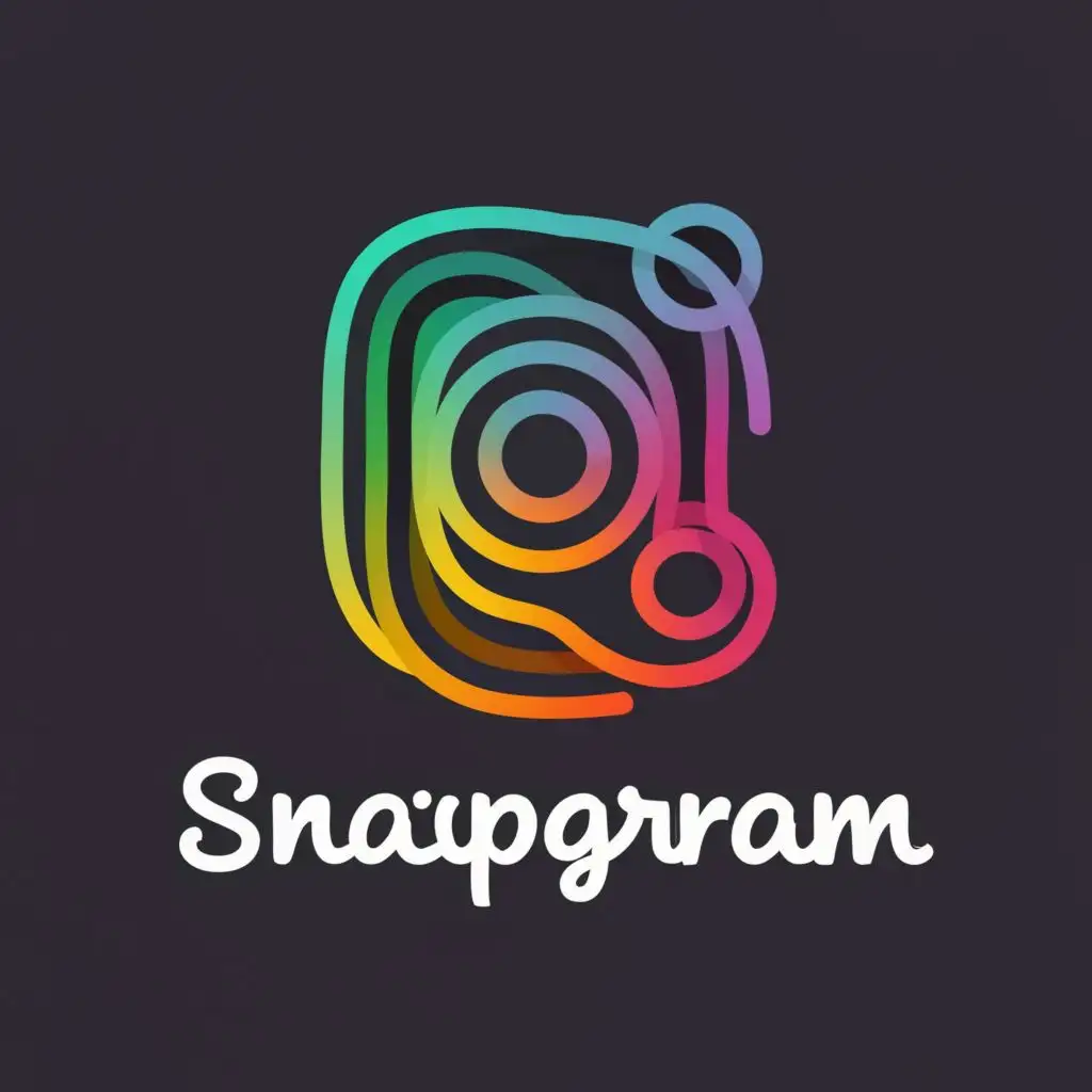 logo, User Profile with Camera, with the text "SnapGram", typography, be used in Entertainment industry