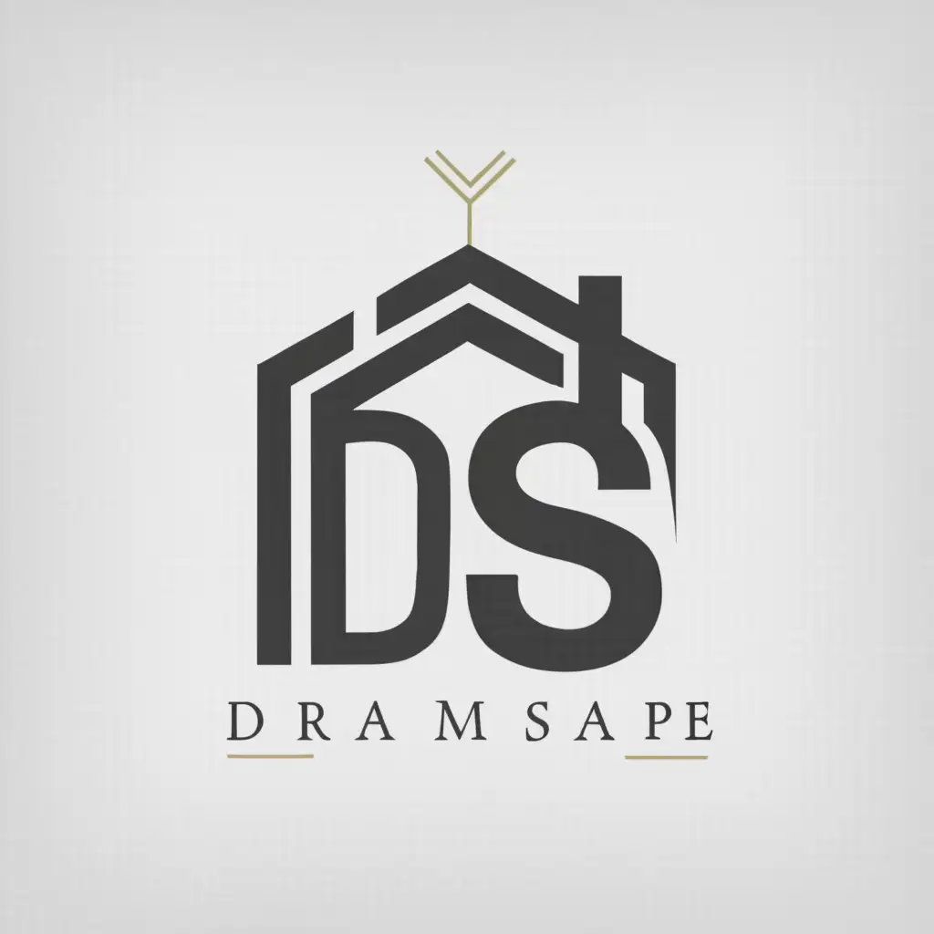 a logo design, with the text 'DS', main symbol: home, house, apartment, Moderate, be used in Real Estate industry, clear background
Name should be dream Scape