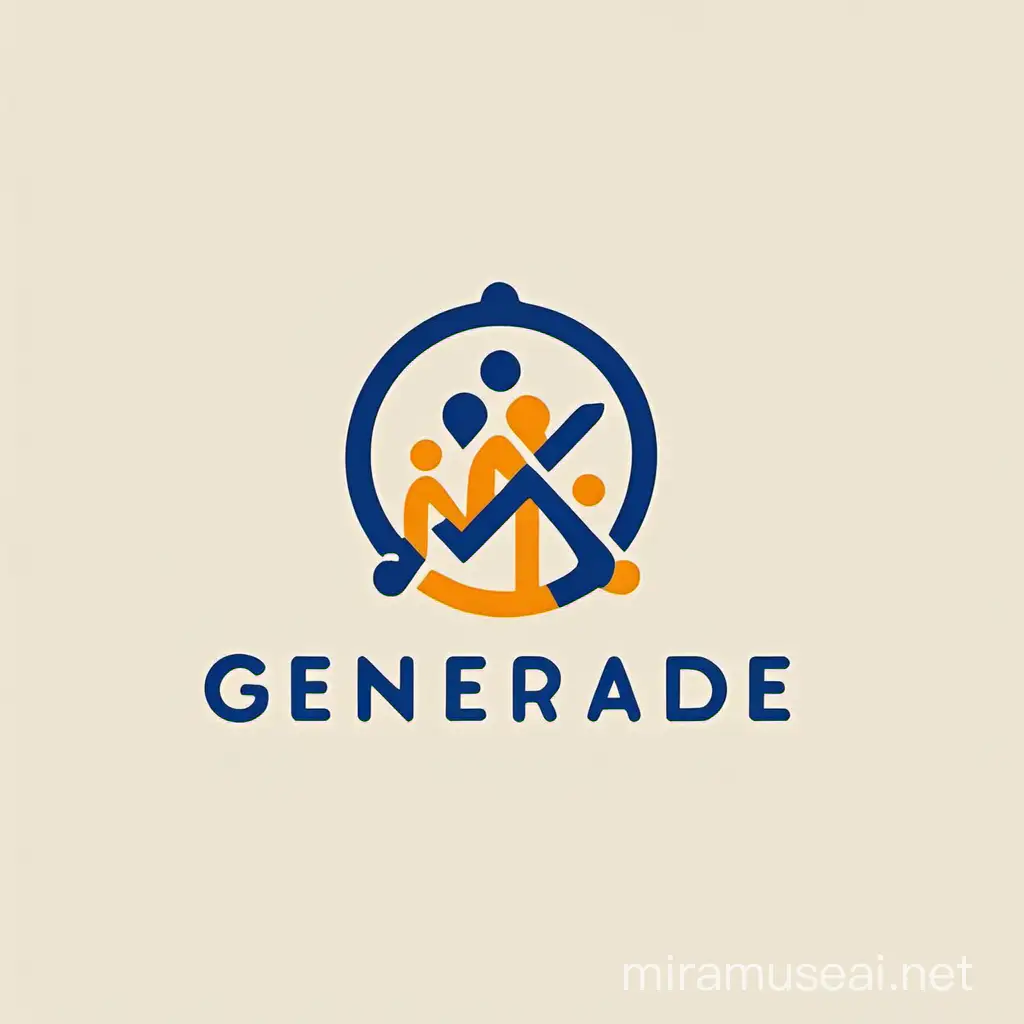 Fais moi un logo joyeux pour une marque qui s’apelle Generaide. Cest une application qui met en relation des utilisateurs pour rendre ou donner des services. Tu peux mettre deux personnes qui sont reliées par des flèches