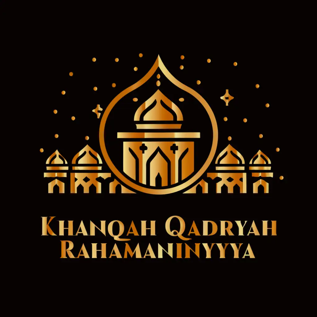 a logo design,with the text 'Khanqah Qadriyah Rahmaniyya', main symbol:mosque,Moderate,clear background, design: unique