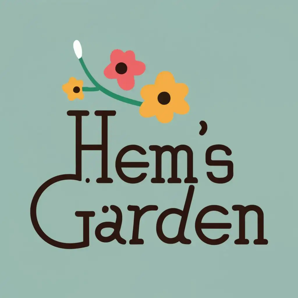 LOGO-Design-For-Hems-Garden-Organic-Floral-Emblem-for-Home-and-Family