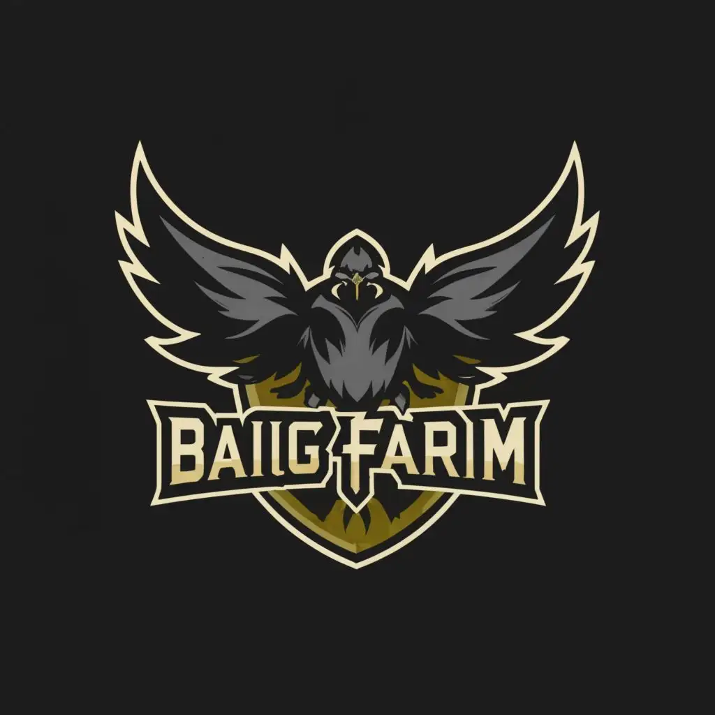 a logo design,with the text "BAIG FARM", main symbol:magpie fighter,Moderate,clear background