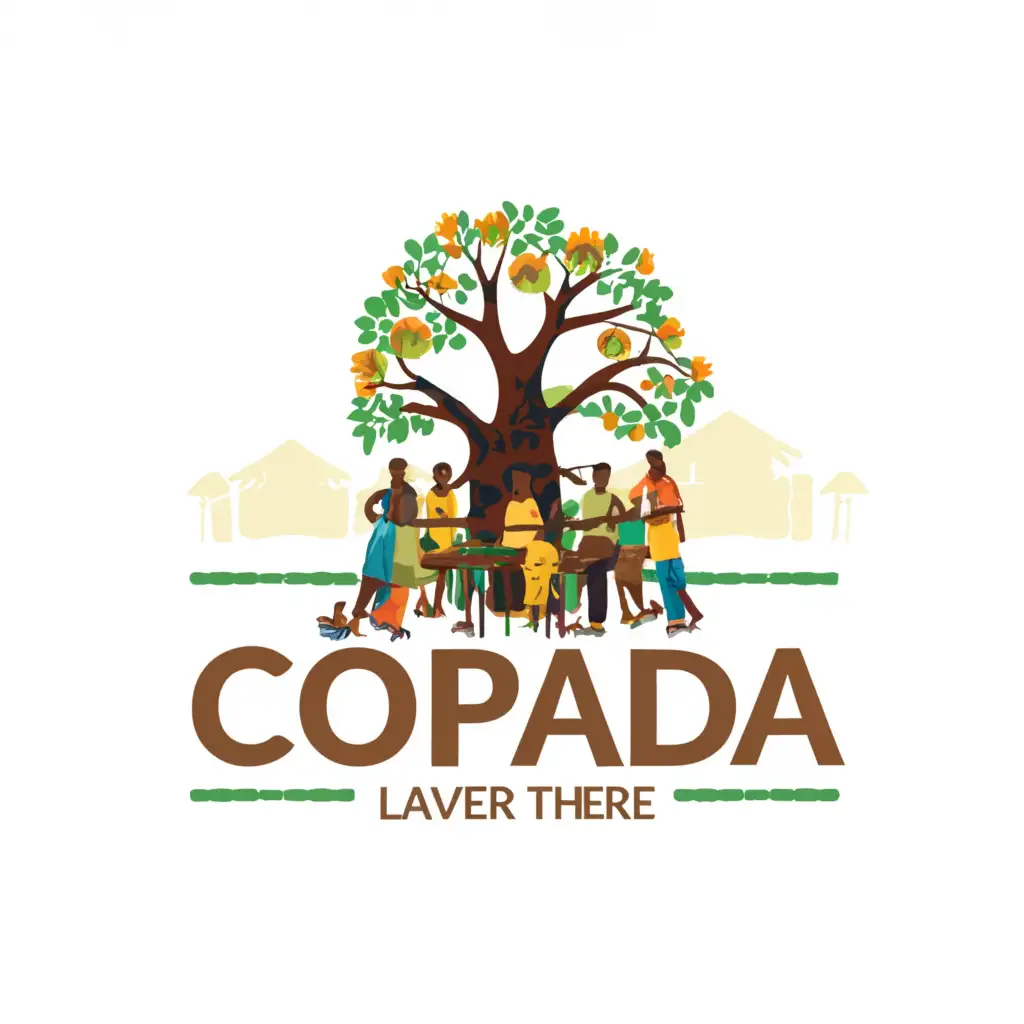 Gathering of Africans who discuss around the tree, the word copada appears