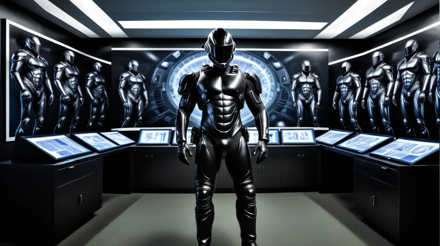 Futuristic Scientific Research Exam Room with LAPD Motorcycle Officers and Liam Hemsworth in ODST Armor