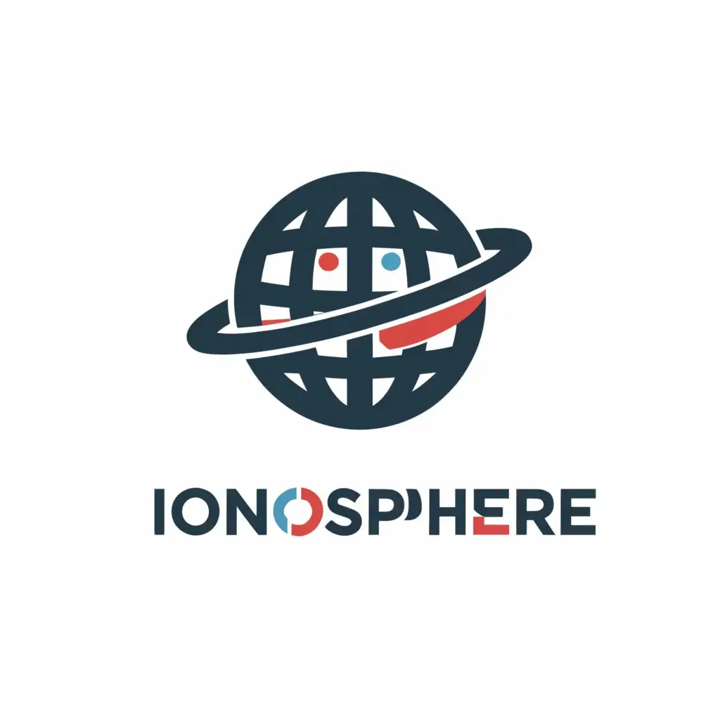 a logo design, with the text 'Ionosphere CRM', main symbol: Show a globe with satellites orbiting around it, symbolizing Ionosphere CRM's global reach and its ability to provide comprehensive CRM solutions worldwide.', Moderate, be used in Technology industry, clear background