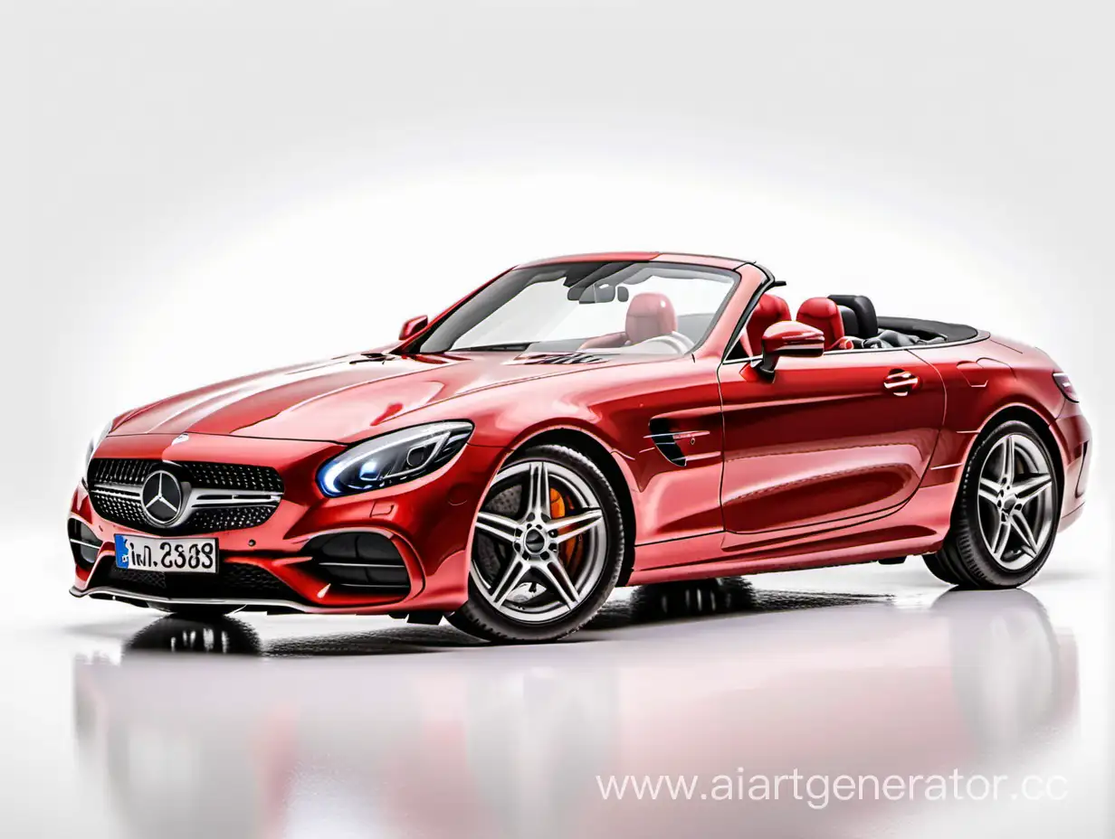 Luxury-Red-Mercedes-Car-on-White-Background